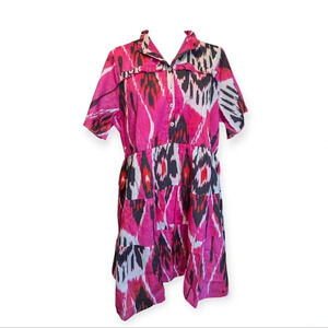 New Ro's Garden Short Dress Magenta Vibeka Cotton Vibrant Cocktail Dress